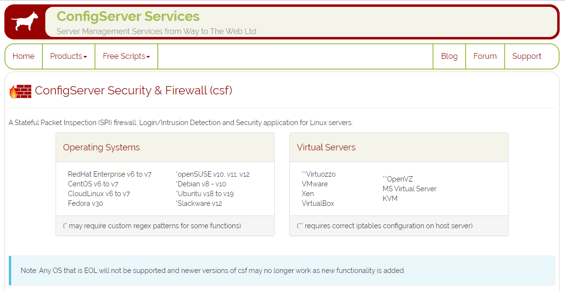 Configserver security firewall csf настройка