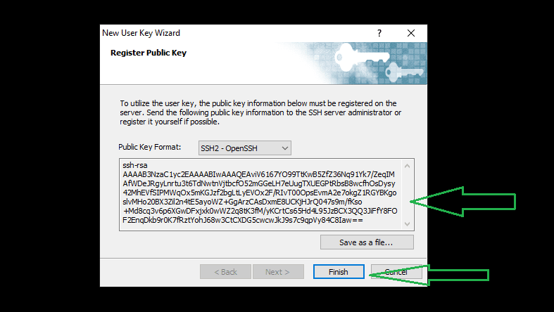 ssh key putty