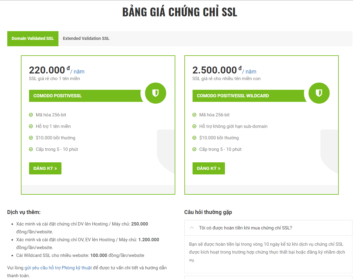 Mua SSL giá rẻ