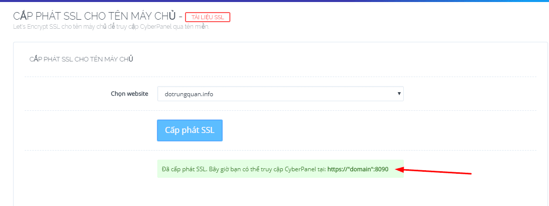Cài đặt SSL cho quản trị CyberPanel